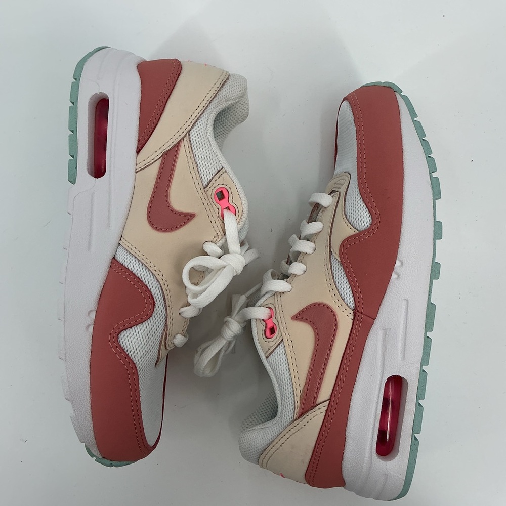 Nike AIR MAX 1 GS ‘Ice Cream’ Youth Sneakers in White, Cream & Terracotta - Picture 8 of 8